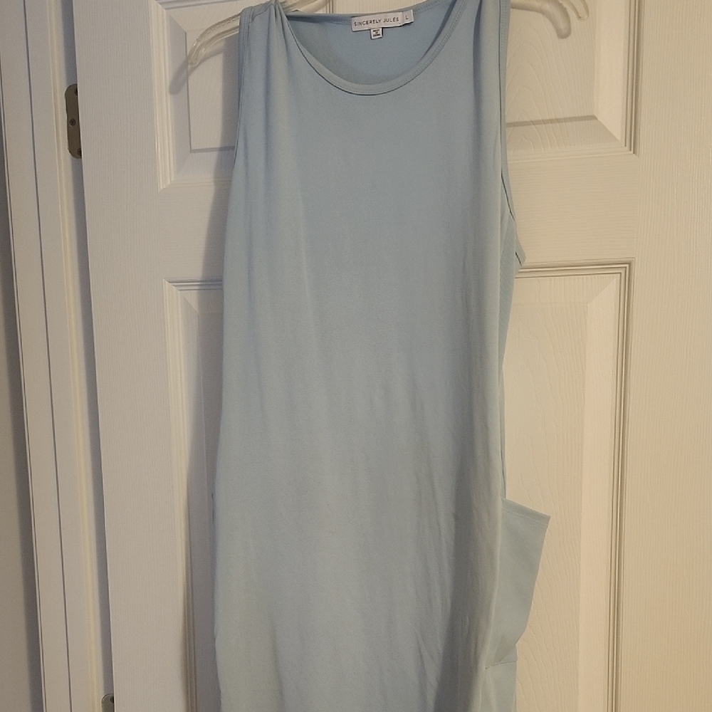 Gibson Latimer Light Blue Sleeveless Midi Dress